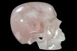 Realistic, Polished Brazilian Rose Quartz Crystal Skull #116423-4